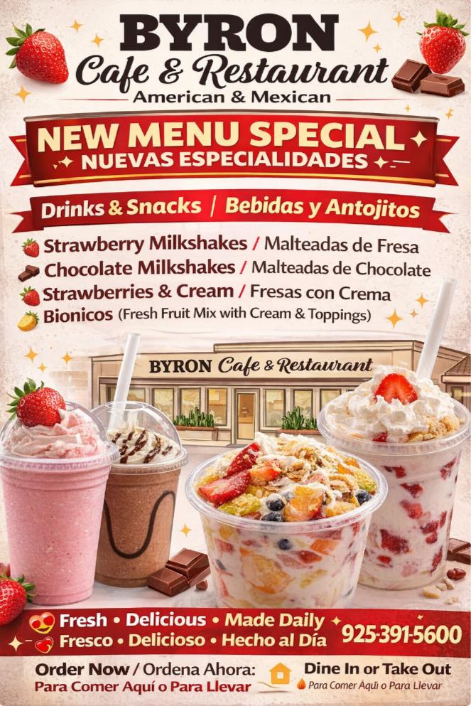 Byron Cafe & Restaurant Menu image 1