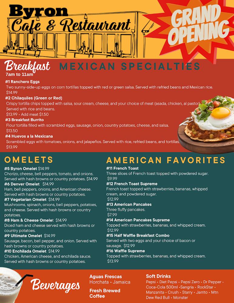 Byron Cafe & Restaurant Menu image 3