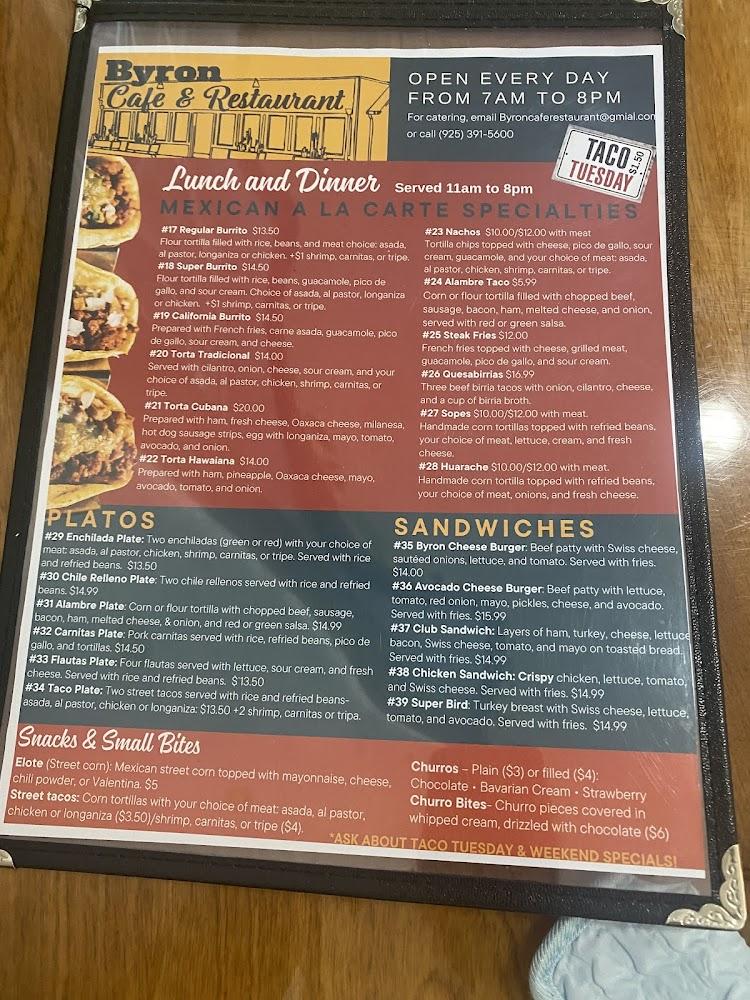 Byron Cafe & Restaurant Menu image 4